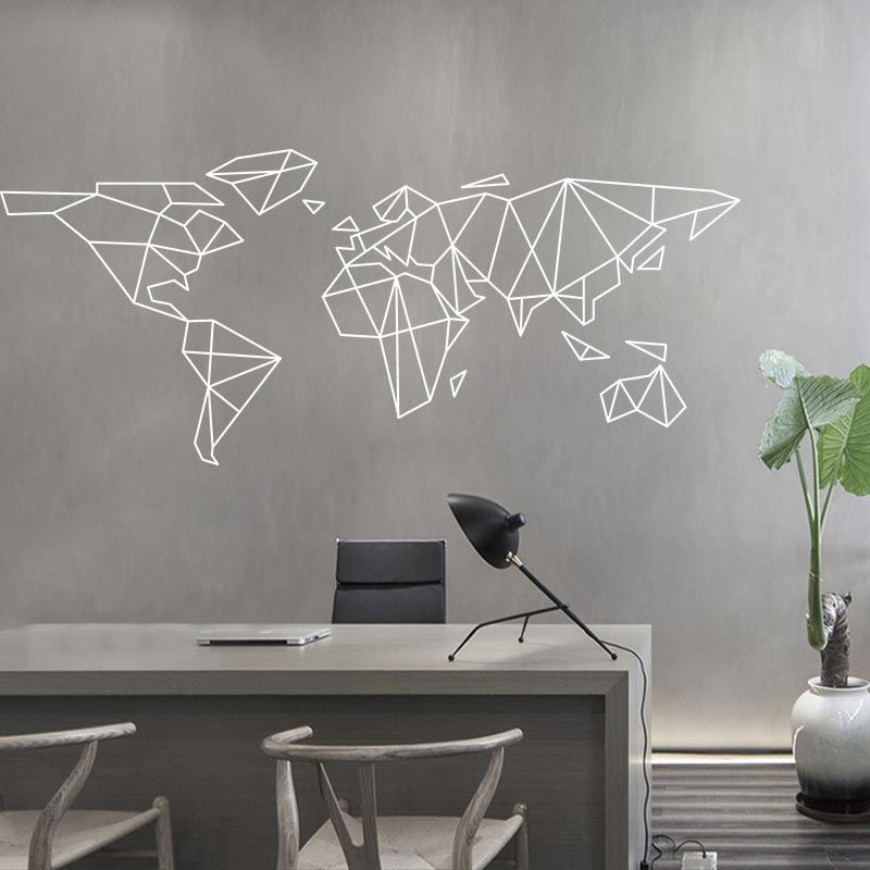 Office Furniture World - Naklejka na ścianę z mapą świata