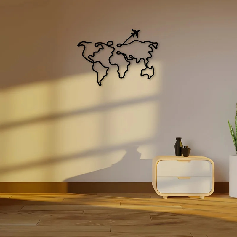 Office Furniture World - 1 szt. Metalowa rzeźba ścienna w