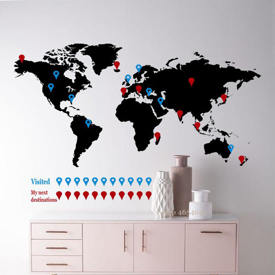 Office Furniture World - Duża mapa świata fototapeta podróży naklejki