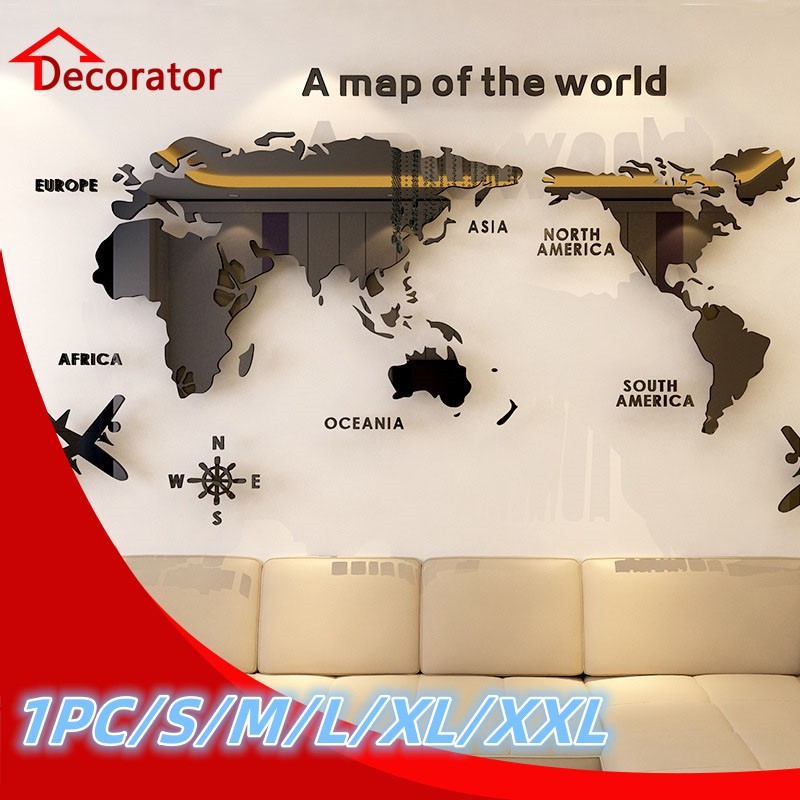 Office Furniture World - Nordic World Map Akrylowa naklejka ścienna