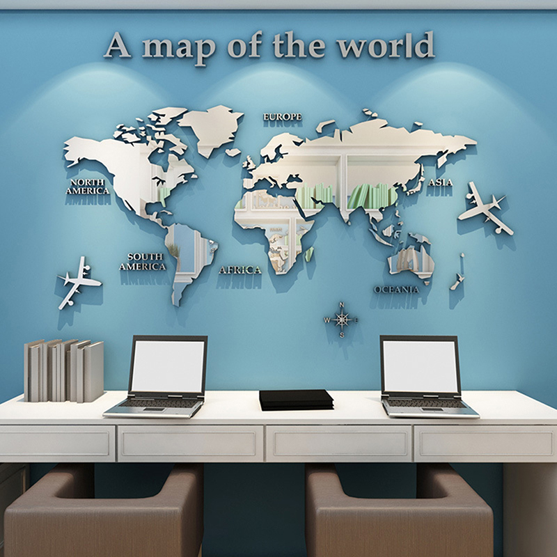 Mapa świata Naklejki ścienne 3 – Office Furniture World recenzja i cena