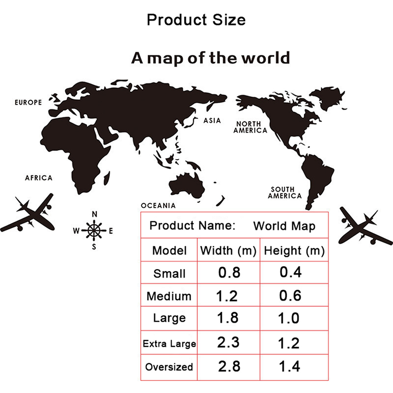 Mapa świata Naklejki ścienne 3 – Office Furniture World recenzja i cena