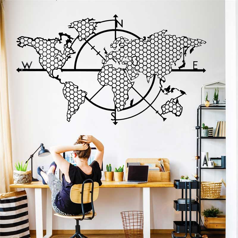 Honeycomb Geometric World Map  – Office Furniture World recenzja i cena